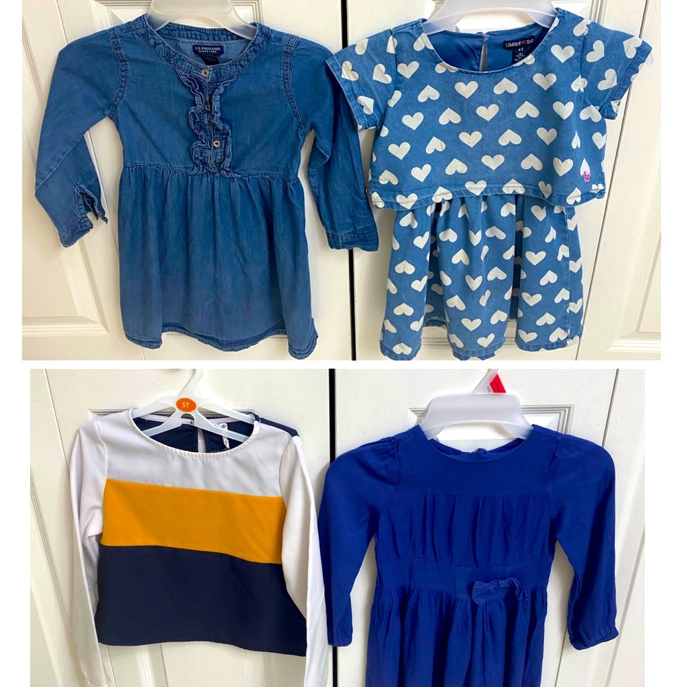 Top and dress for girls 4T to 5T